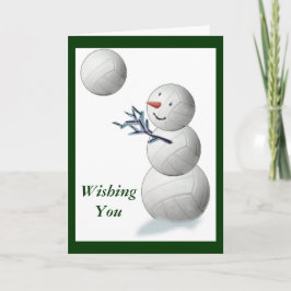 Tarjeta Festiva Navidades Snowman de voleibol