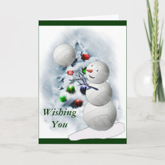 Tarjeta Festiva Navidades Snowman de voleibol