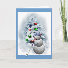 Tarjeta Festiva Navidades Snowman del Golf Ball