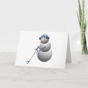 Tarjeta Festiva Navidades Snowman del Golf Ball