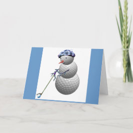 Tarjeta Festiva Navidades Snowman del Golf Ball