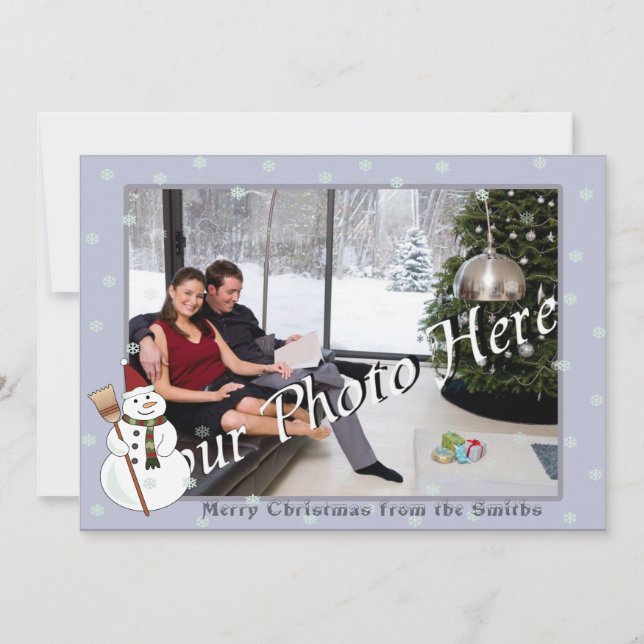 Tarjeta Festiva Navidades Snowman Greeting (Anverso)