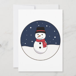 Tarjeta Festiva Navidades Snowman Night