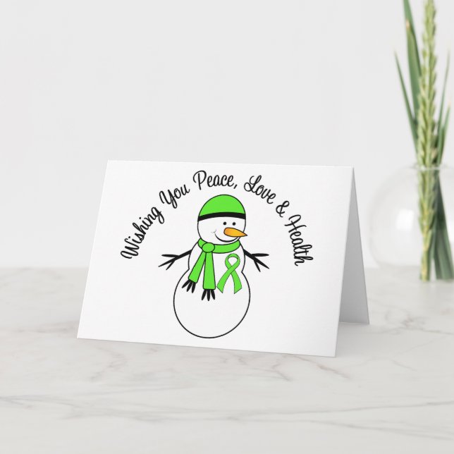 Tarjeta Festiva Navidades Snowman Non Hodgkins Lymphoma Ribbon (Anverso)