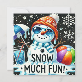 Tarjeta Festiva Navidades Snowman verano diversión de nieve