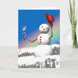 Tarjeta Festiva Navidades Snowman y amigo
