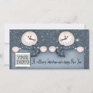 Tarjeta Festiva Navidades Snowmen