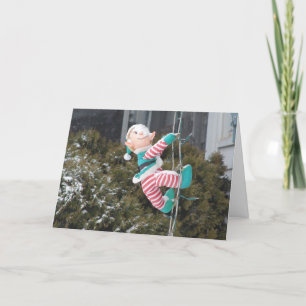 Tarjeta Festiva Navidades Snowy Elf