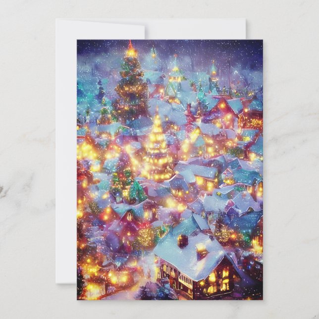 Tarjeta Festiva Navidades Snowy Navidades de presupuesto de la ald (Anverso)