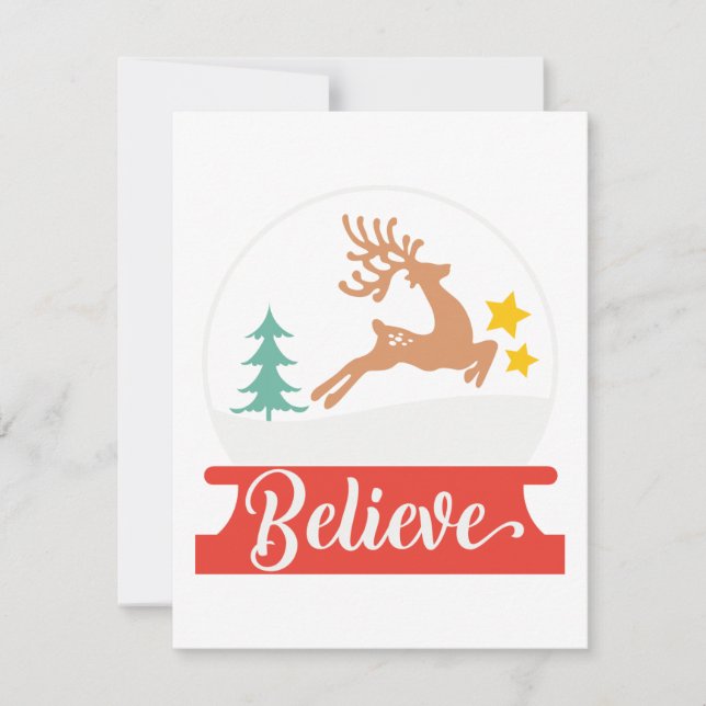 Tarjeta Festiva Navidades: Sólo crea (en Santa y reno) (Anverso)