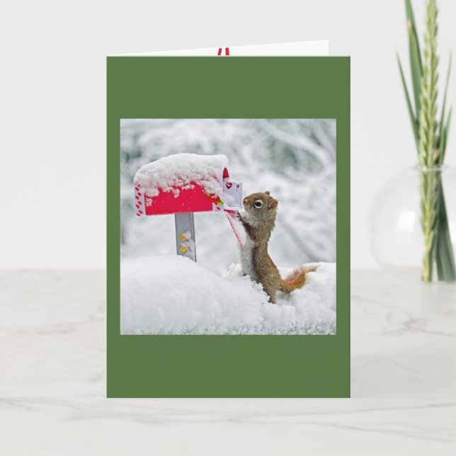 Tarjeta Festiva Navidades Squirrel (Anverso)