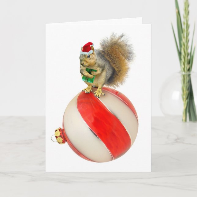 Tarjeta Festiva Navidades Squirrel (Anverso)