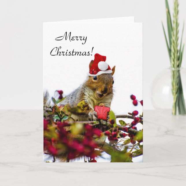 Tarjeta Festiva Navidades Squirrel (Anverso)