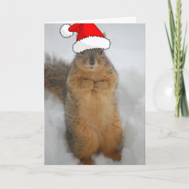 Tarjeta Festiva Navidades Squirrel (Anverso)