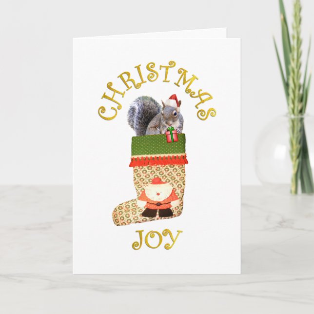 Tarjeta Festiva Navidades Squirrel (Anverso)