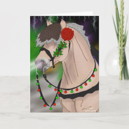 Tarjeta Festiva Navidades Stallion Navidades de Caballos de Fiordo