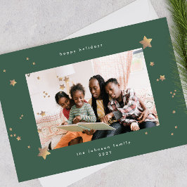 Tarjeta Festiva Navidades Starry Premium de Onyx Esmeralda Fotogra