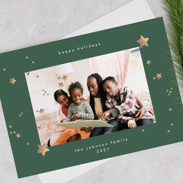 Tarjeta Festiva Navidades Starry Premium de Onyx Esmeralda Fotogra (Subido por el creador)