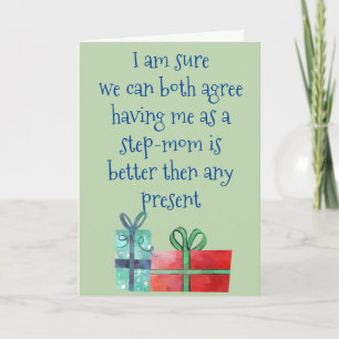 Tarjeta Festiva Navidades Step-Mom To Step-Son Hijas Graciosas