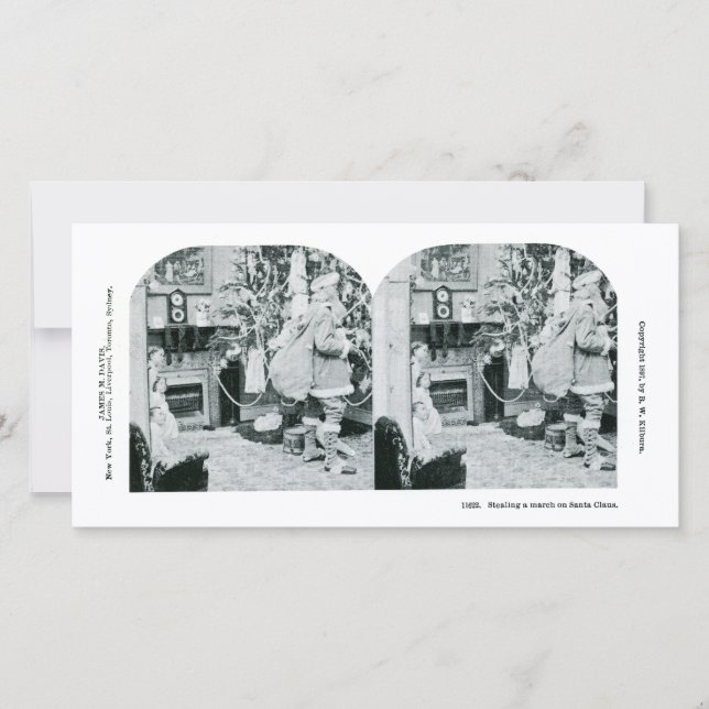 Tarjeta Festiva Navidades Stereoview - Vintage (Anverso)