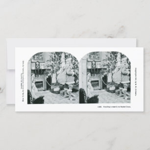 Tarjeta Festiva Navidades Stereoview - Vintage