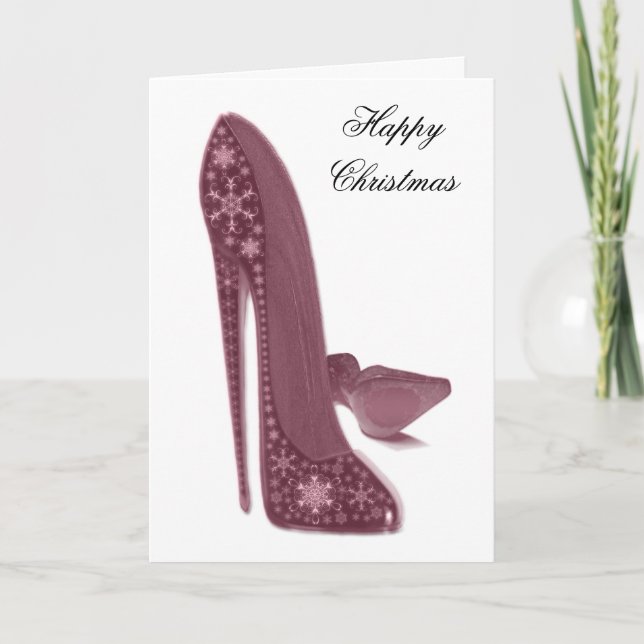 Tarjeta Festiva Navidades Stiletto Shoes Art (Anverso)