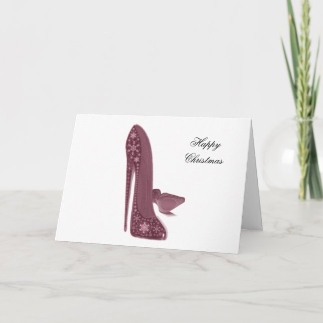 Tarjeta Festiva Navidades Stiletto Shoes Art (Anverso)