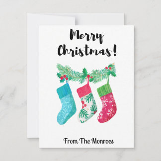Tarjeta Festiva Navidades Stocking Holiday Card