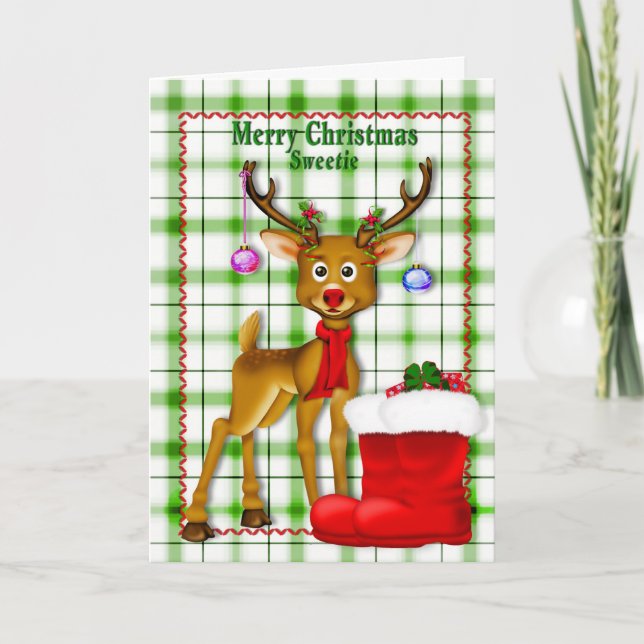 TARJETA FESTIVA NAVIDADES - SUECIA - NIÑO (Anverso)