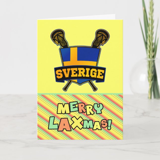 Tarjeta Festiva Navidades suecos Lacrosse Card julkort (Anverso)