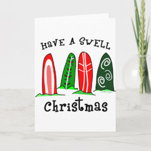 Tarjeta Festiva Navidades surfistas