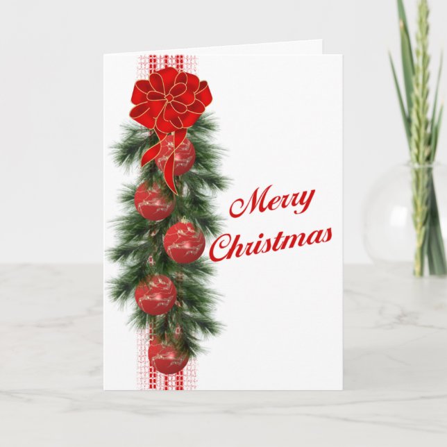Tarjeta Festiva Navidades Swag (Anverso)