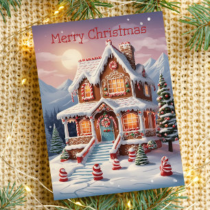 Tarjeta Festiva Navidades Sweet Gingerbread House Holiday Card