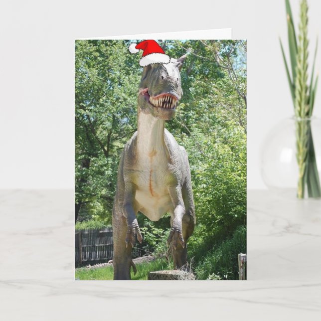 Tarjeta Festiva Navidades T-Rex (Anverso)