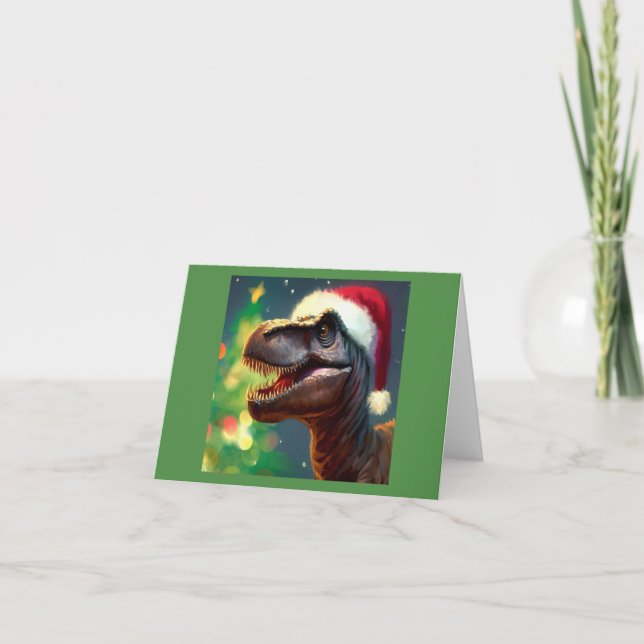 Tarjeta Festiva Navidades T-Rex 2 (Anverso)