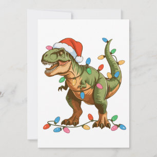 Tarjeta Festiva Navidades T Rex Dinosaur Xmas Dino Tyrannosaurus