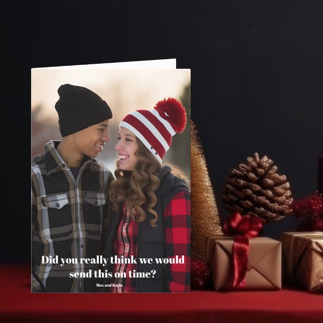 Tarjeta Festiva Navidades tardíos divertidos. Foto Belada Doblada (Subido por el creador)
