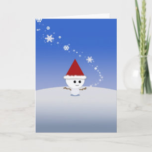 Tarjeta Festiva Navidades ¡Tarjeta Kawaii Snowman Cute!