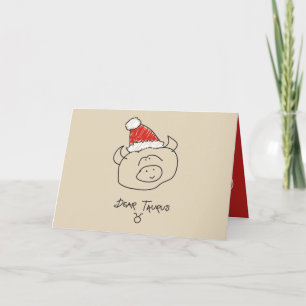 Tarjeta Festiva Navidades Taurus Graciosa Astrología Zodiac Red Gu