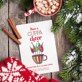 Tarjeta Festiva Navidades Tea Cuppa Cheer Holiday