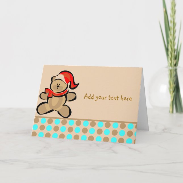 Tarjeta Festiva Navidades Teddy Bear (Anverso)