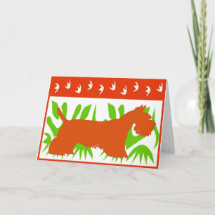 Tarjeta Festiva Navidades Terrier de Escocia