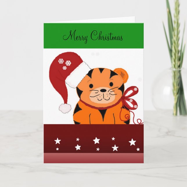 Tarjeta Festiva Navidades Tiger (Anverso)