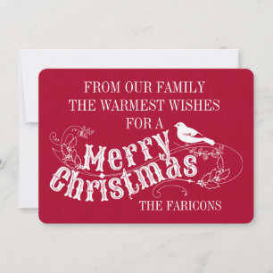 Tarjeta Festiva Navidades tipografía rústica vacaciones de color r