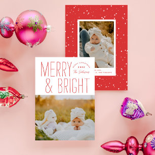 Tarjeta Festiva Navidades tipográficos modernos y brillantes foto