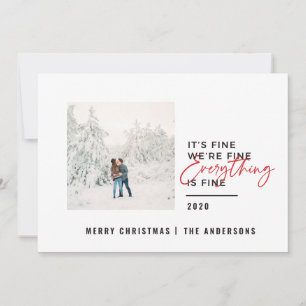 Tarjeta Festiva navidades todo está bien foto de tipografía