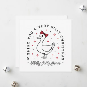 Tarjeta Festiva Navidades tontos de oca desean una coqueta adorabl