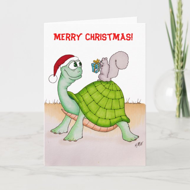 Tarjeta Festiva Navidades Tortoise (Anverso)