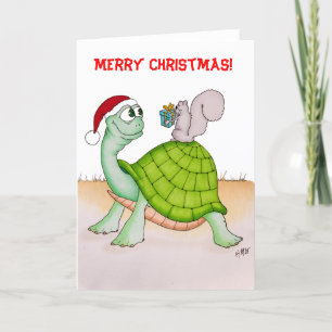 Tarjeta Festiva Navidades Tortoise