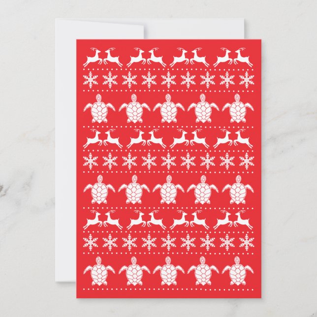 Tarjeta Festiva Navidades Tortugas marinas diseño de jumper festiv (Anverso)